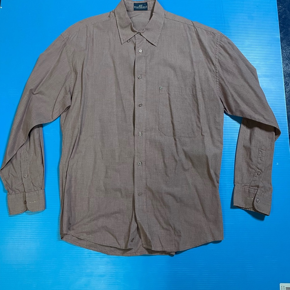 Men's Casual Button-Down Shirt in Brown